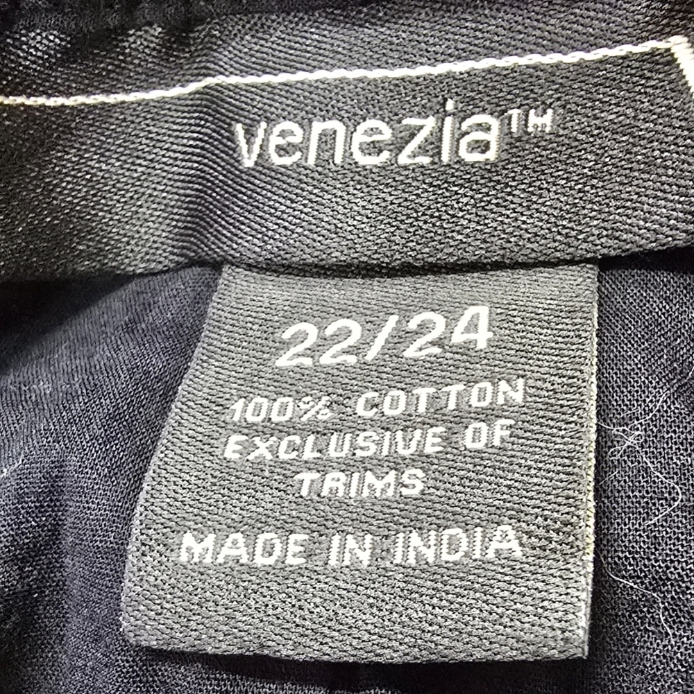 Venezia Vtg Black Tiered Ruffle A-Line Skirt Sz L - Picture 5 of 5